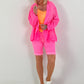 Light Linen Blazer - neon pink