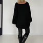 Oversized Sweater mit V-Neck und Inside-Out-Nähten - schwarz ( lieferbar ab ca. 16.10.26)