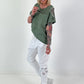 Linen Cut-Out Shirt - khaki
