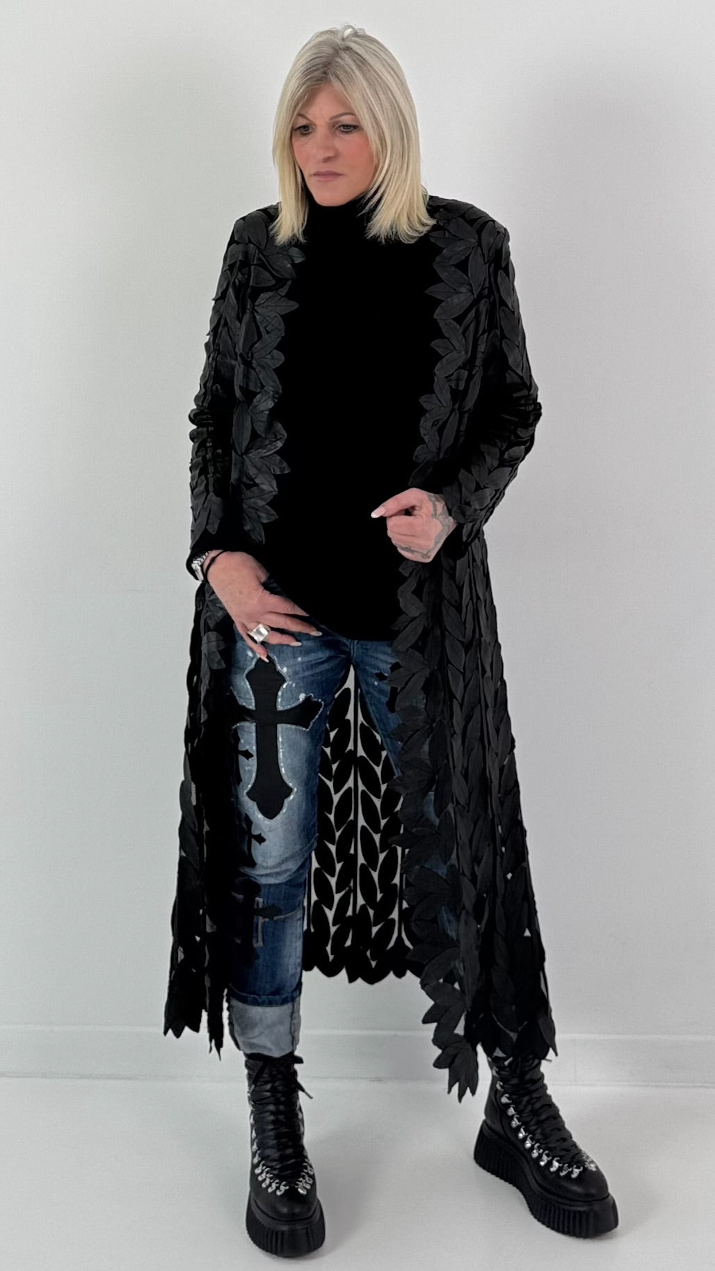 Leren jas model "Stil-Authentic" - zwart