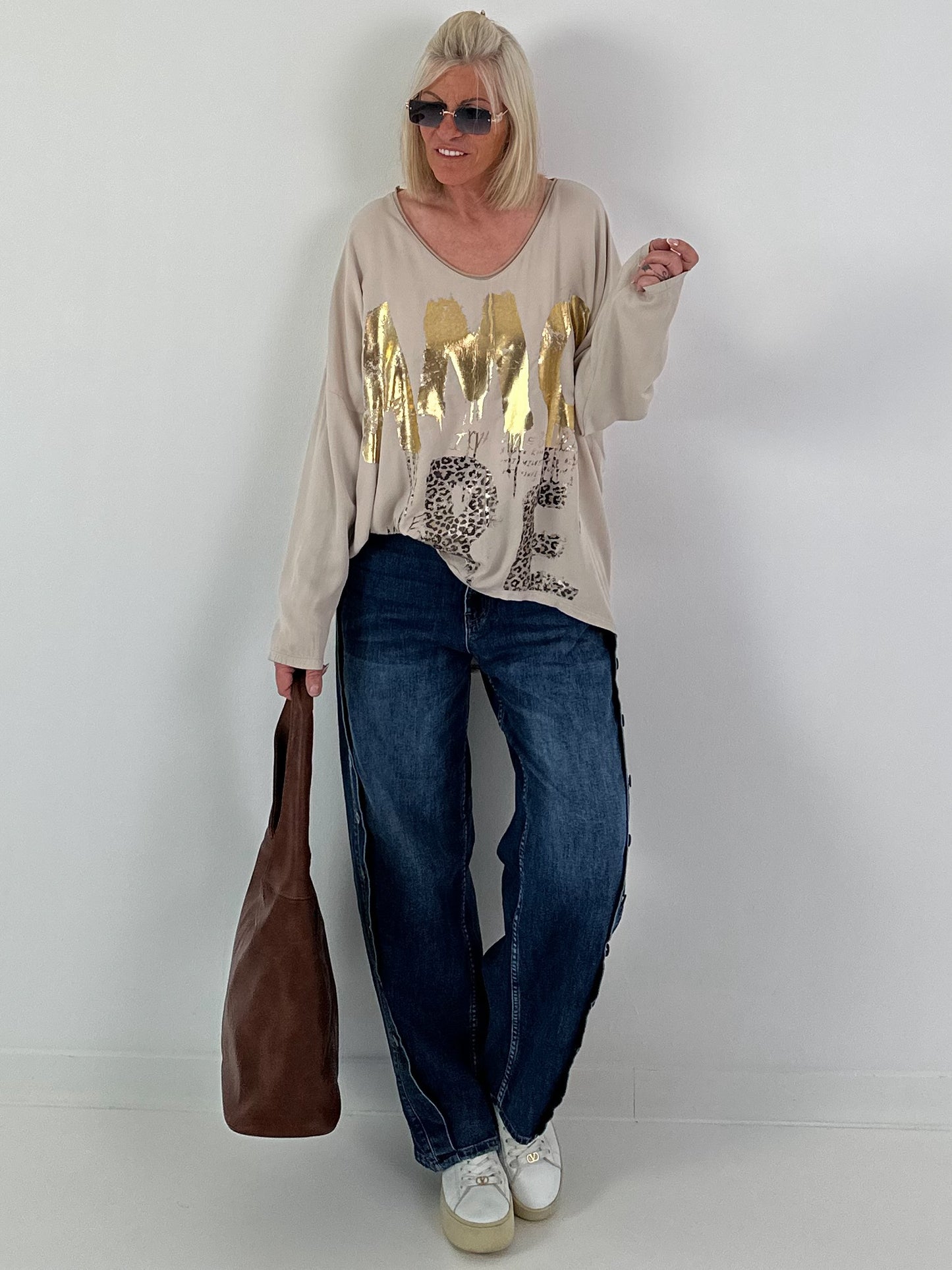 Oversized Shirt Amore - beige
