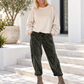Balloon sweater with ruched sleeves - beige