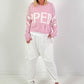 Sweater model "Carpediem" - pink-white