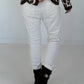 Hose mit elastischem Bund und seitlichen Knopfleisten - creme