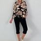 Printed tunic - beige - black