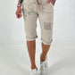 Shorts with patches - beige