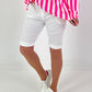 Korte broek met strikceintuur - wit