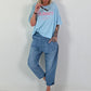 Oversized Shirt Sunset - hellblau