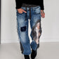 Jogg-Jeans im Used Look Woman & Pearl - denim-Schwarz