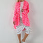 Oversized Leinen-Military Mantel Leo - weiss-neonpink-neonorange