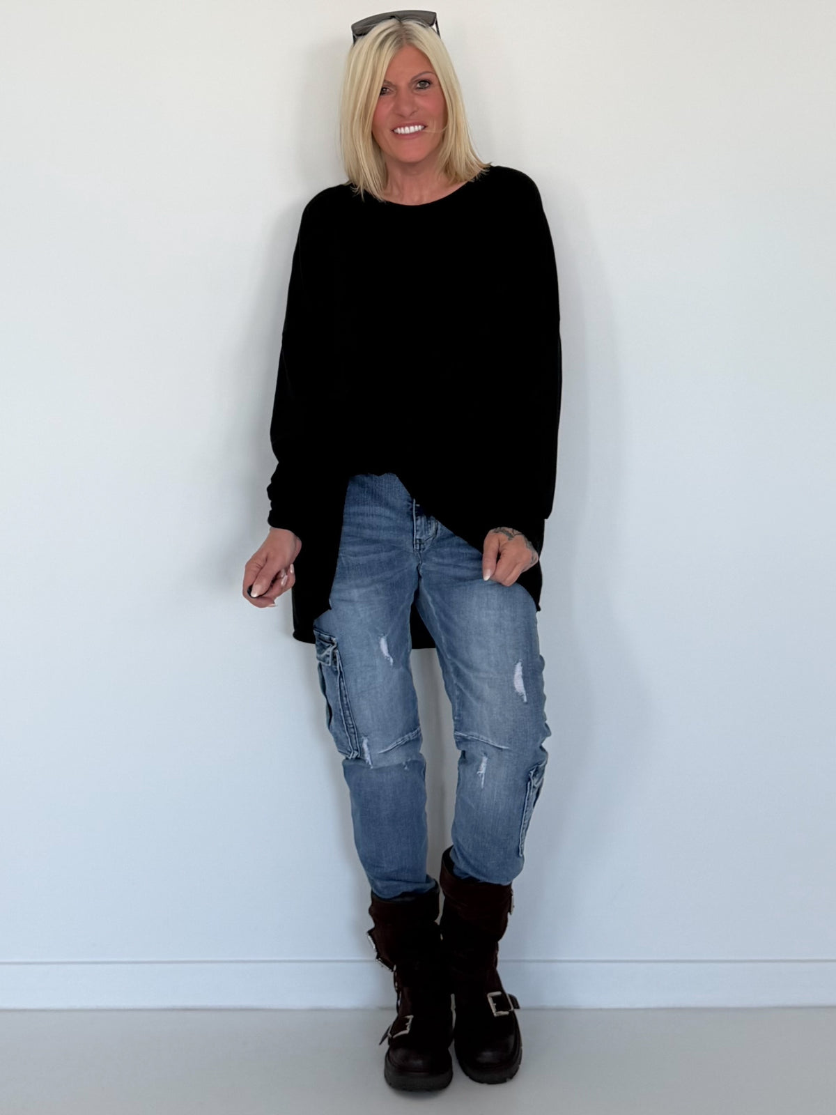 Oversized Shirt Style - schwarz