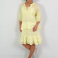 Kleid mit Unterziehtop und Volants - gelb