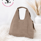 Faux suede bag - taupe