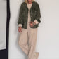 Oversized Cordjacke - oliv