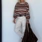 Sweater mit Allover-Streifen-Print - mokka-mehrfarbig