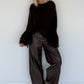 Kuschliger Pullover mit Fransen-Details - mokka