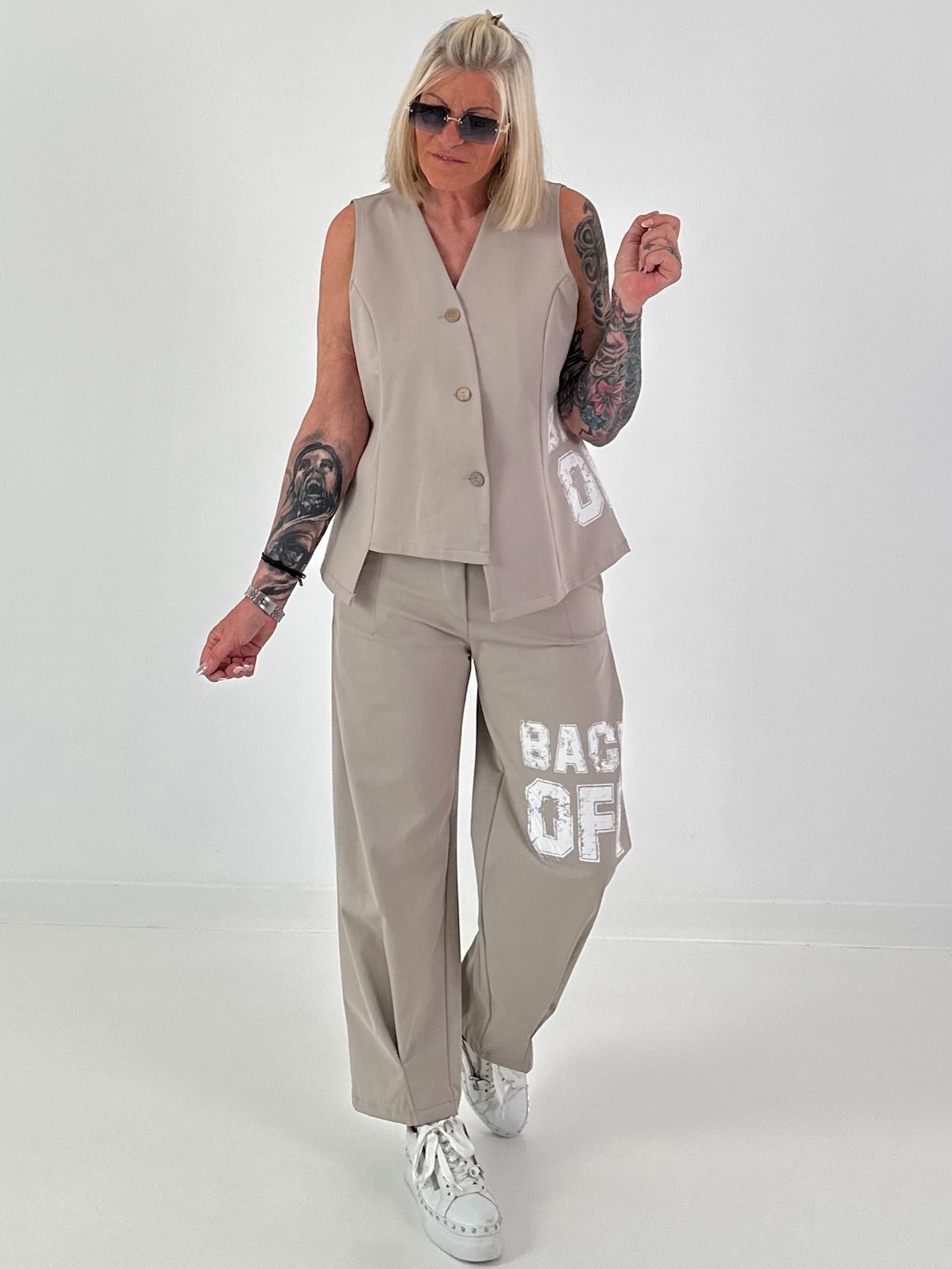 Weste BACK OFF - taupe