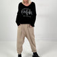V-hals pullover model "Always Authentic" - zwart