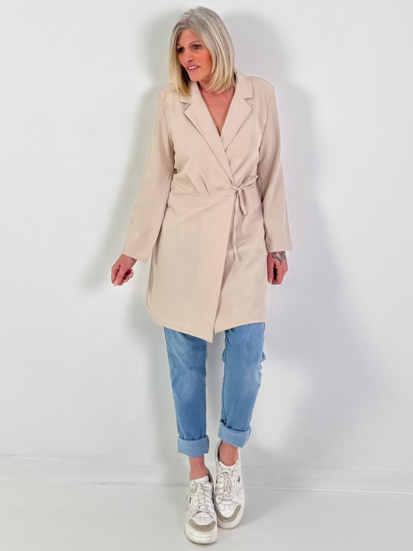 Gehrock/Kleid zum Binden - beige