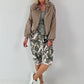 Balloon jacket with sophisticated collar - taupe