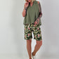 Ballon Blusen Top mit V-Neck - khaki