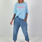 Oversized Shirt Sunset - hellblau