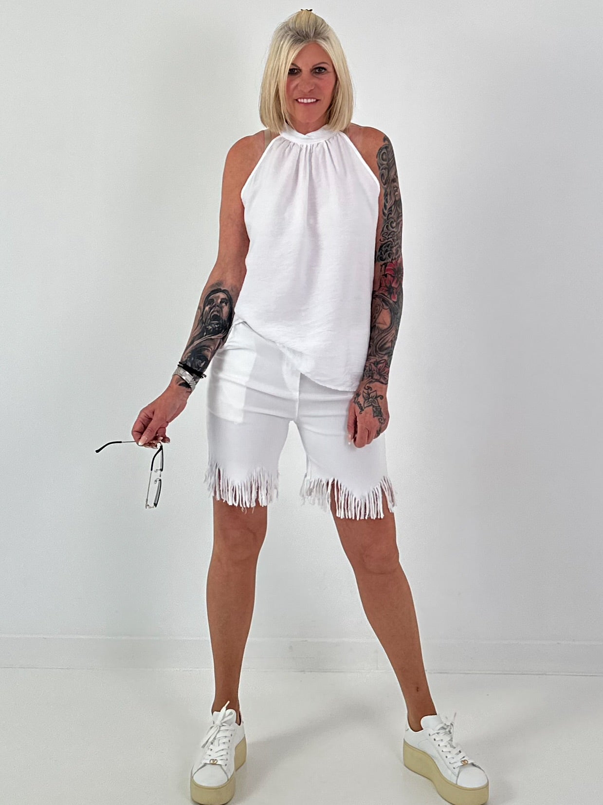 Neckholder Top - weiss