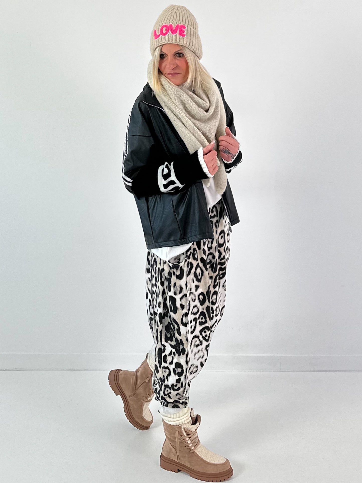 Kunstleren jack, model "Powerlane" - zwart