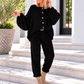 Kuschelige Oversized Strickjacke mit Außennähten - schwarz