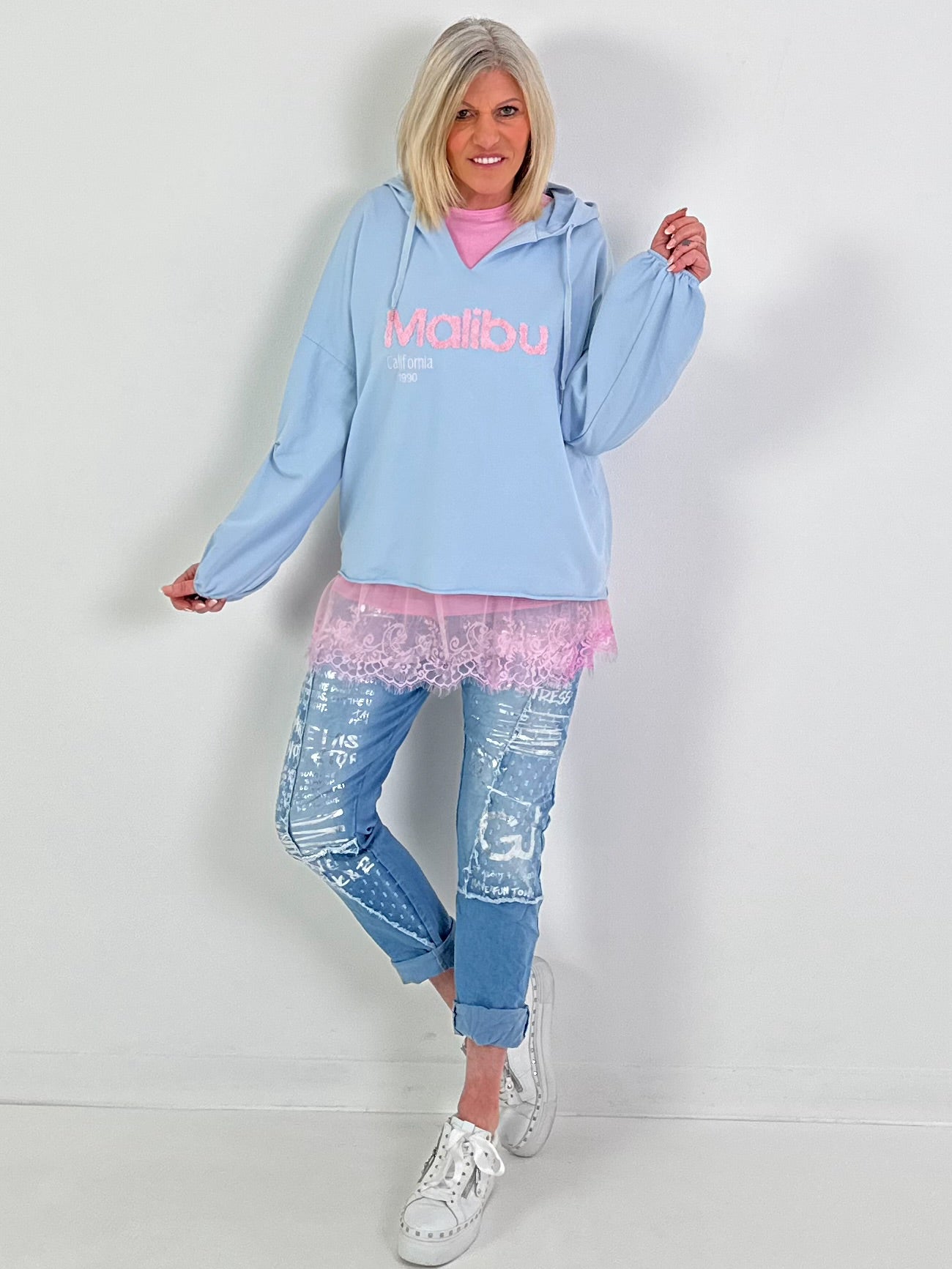 Hoodie Malibu - hellblau