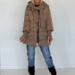 Winterjacke 2 Looks mit Stulpenärmeln und abnehmbarem Strickeinsatz - taupe