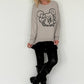 Oversized Shirt mit Paillettenprint - stone-washed-beige