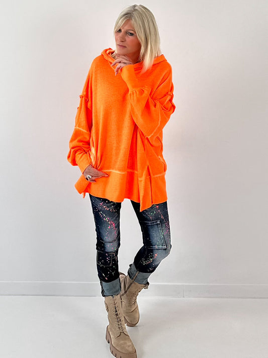 Oversized Hoodie Modell "Light Up" - neonorange
