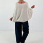 Oversized Pullover mit raffinierten Details - creme