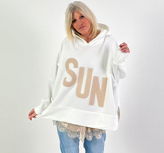 Oversized hoodie model "SUN" - wit