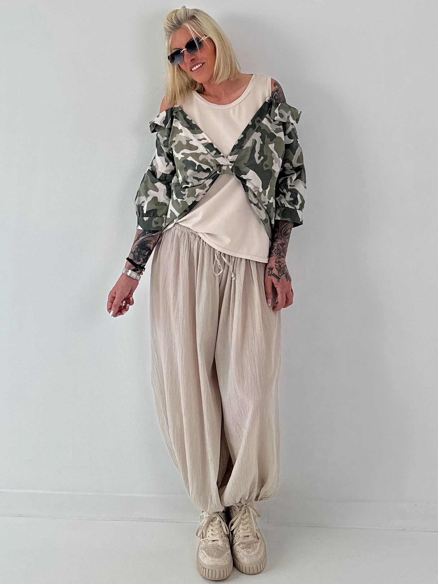Lichte harembroek - beige