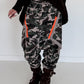 Harembroek met camouflageprint - olijf-taupe-meerkleurig