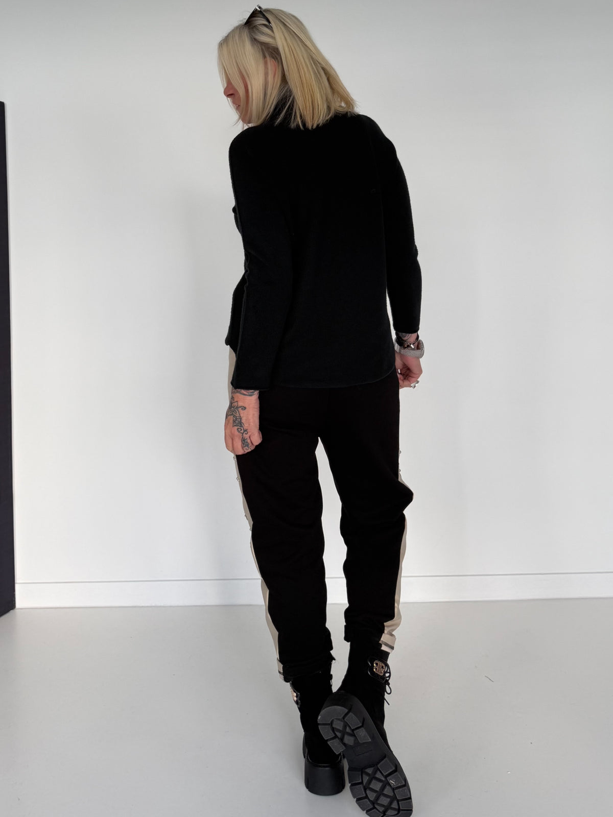 Basic Rollkragenpullover - schwarz