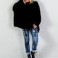 Oversized sweater model "Snuggle Arctic" - black