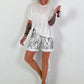 Feinstrick T-Shirt mit V-Ausschnitt - weiss