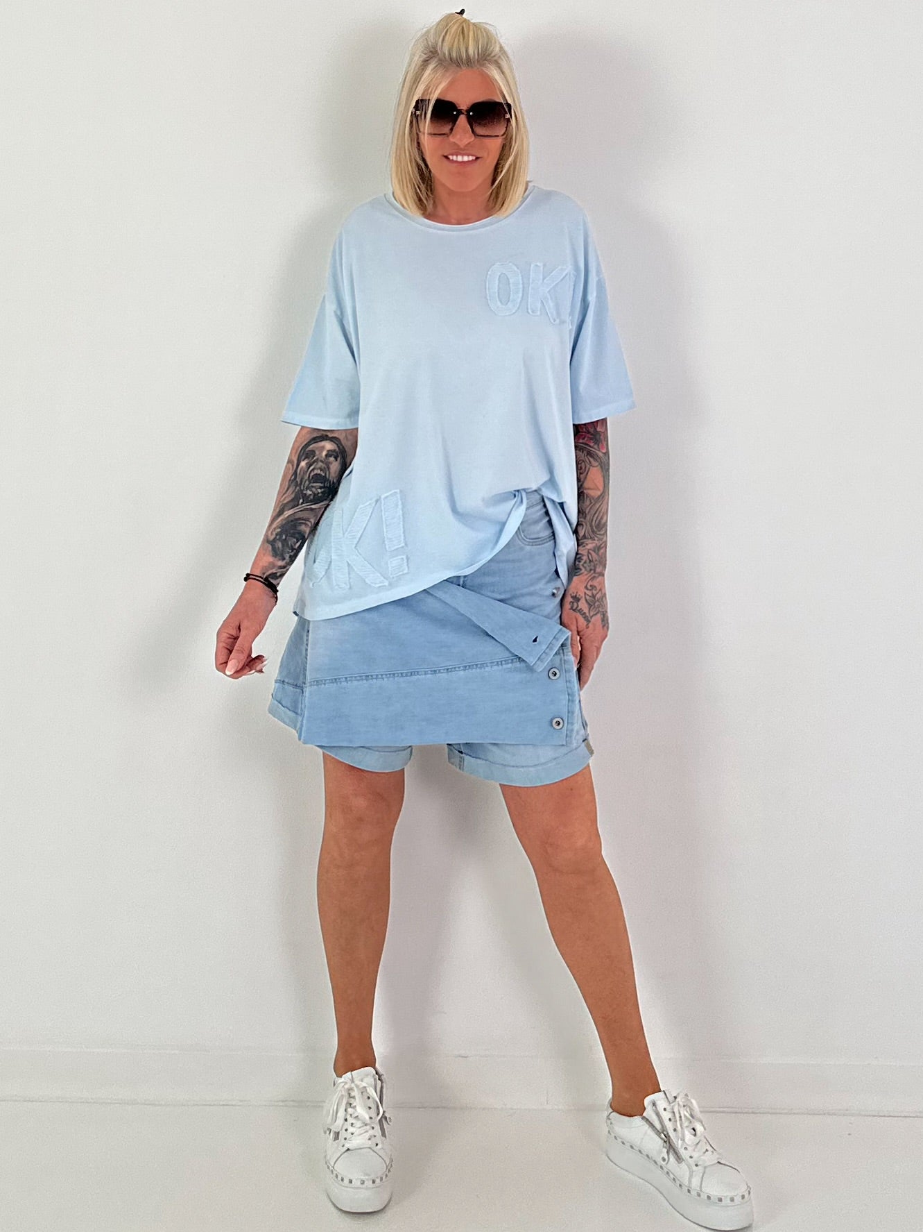 T-Shirt OK! - hellblau