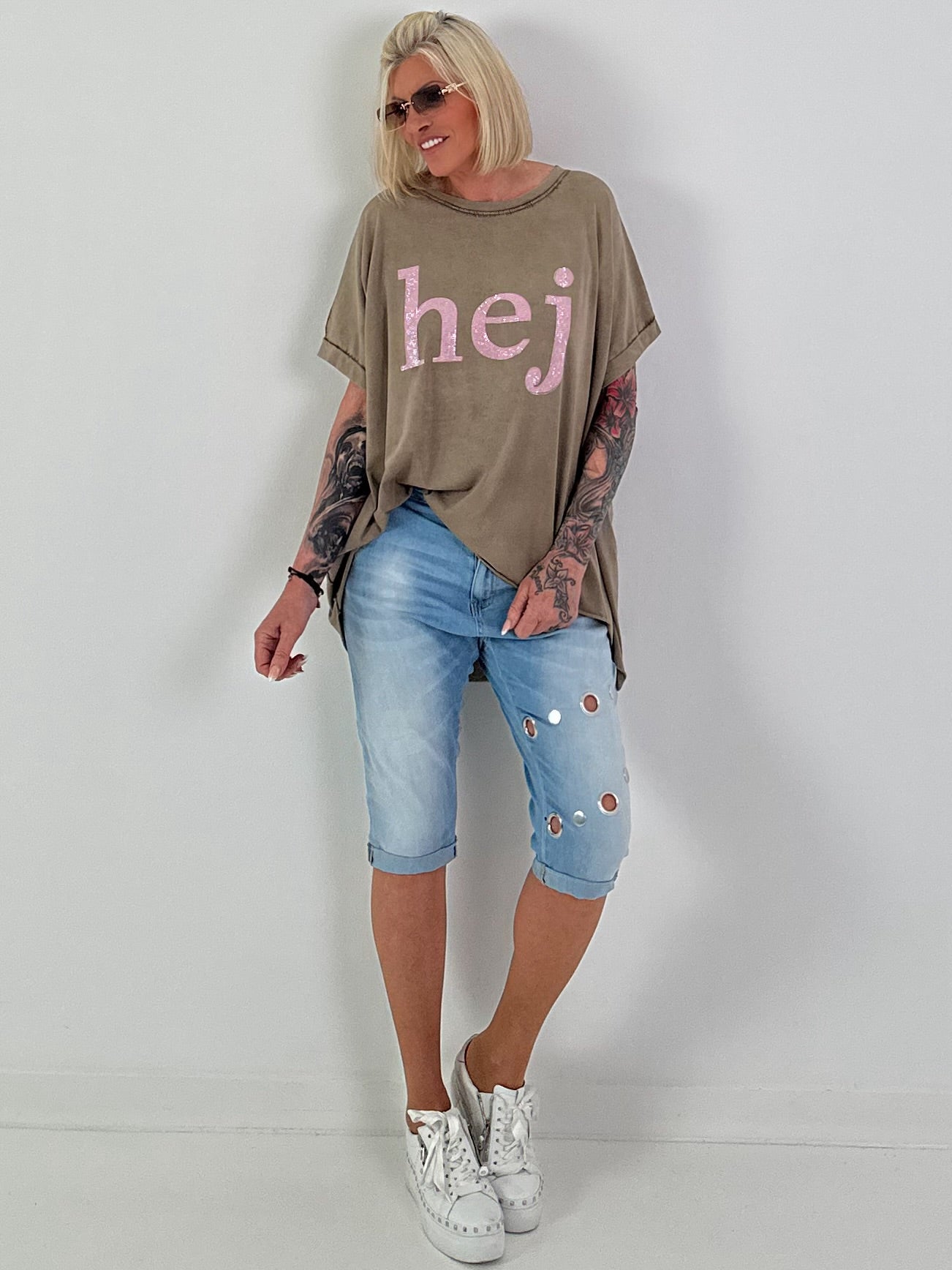 T-shirt Hej - chocolate
