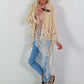 Boho Jacke mit aufwendigen Details- beige-gold