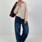 Knitted sweater with cut-out - beige