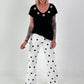 Jeans with all-over polka dots - white-black