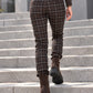 Hose im Karo-Look - mokka-mehrfarbig
