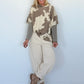 Basic Shirt mit V-Neck - taupe