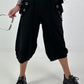 Casual sweatpants with eyelet details - black