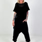 Sommerstrick Pullover mit kurzen Arm - schwarz