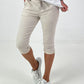 Capri Hose mit Bindeband - beige